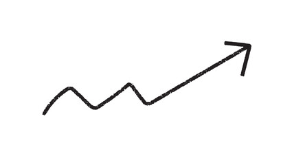 Black Upward Trend Arrow on transparent background