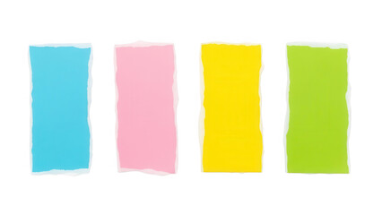 Naklejka premium Colorful Torn Paper Strips Collection isolated on transparent background