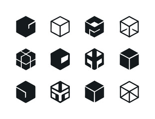 Boxy Structure Icons. boxy structure. Icon set. Set Logo of boxy