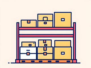 warehouse icon minimalist style, warehouse building vector icon, industrial storage warehouse symbol, logistics distribution center icon, shipping warehouse illustration design, inventory storage icon