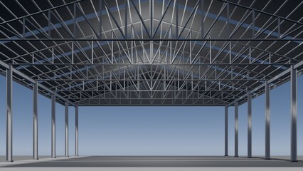 3D illustration of industrial project