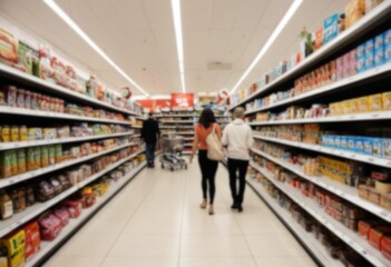 Abstract Blur Background of Retail Store with Shopper