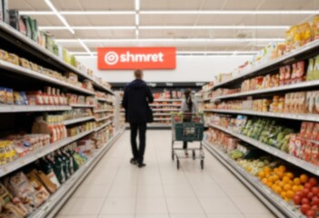 Abstract Blur Background of Retail Store with Shopper