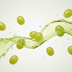Dynamic Green Grapes and Juicy Splash Capturing Pure Freshness