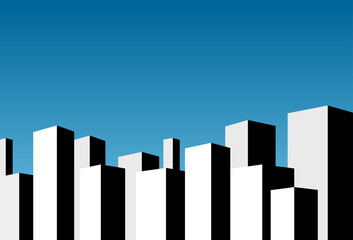 urban cityscape skyline building architecture silhouettes horizontal vector illustration