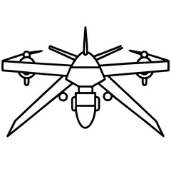 MQ-9 Reaper line art vector