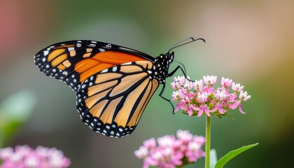 Obraz premium Monarch Butterfly Perched on Blooming Flower