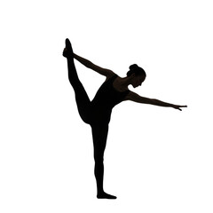 Fototapeta premium Silhouette of a dancer in a graceful pose ballet