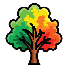 abstract tree with colorful