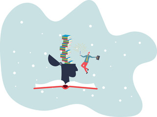 Obraz premium Reading books to gain knowledge, intelligence and thinking skill, lifelong learning, research and study for personal growth .about a man and his life.