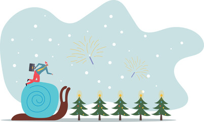 Slow growth, inefficient or stupid mistake,business concept.about a man and his life. © Nadia