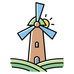 windmill vector illustration