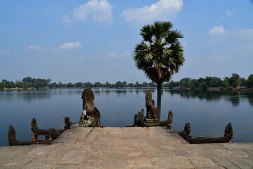 Naklejka premium カンボジア シェムリアップ遺跡群 スラ・スラン