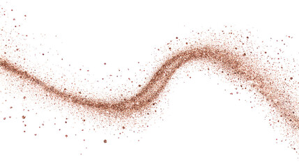 Soft rose gold fairy dust trail, a whimsical gently meandering sparkle on transparent background