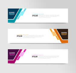 Fototapeta premium Abstract Geometric Business Banner Template Set Abstract Geometric Web Banner Templates Set. Modern Business, Corporate, and Advertising Headers