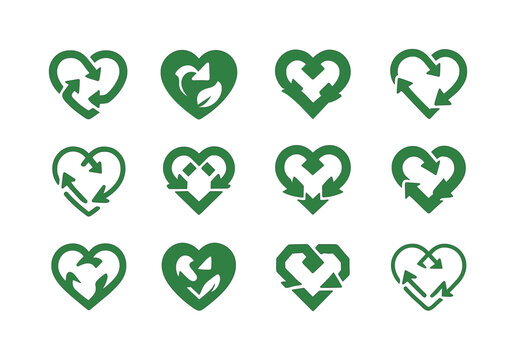 Environmental Logo Variations. environmental activism. Icon set.