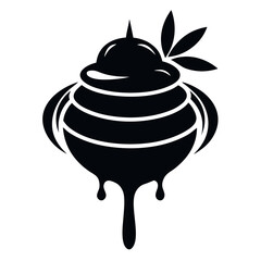 Honey Glow vector clean black silhouette design white background