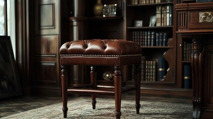 Dark wooden side table in interior setting