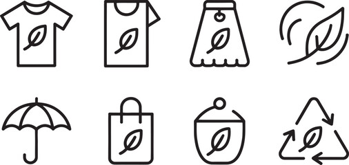 Eco-Friendly Icons with Leaf Designs for Sustainable Products