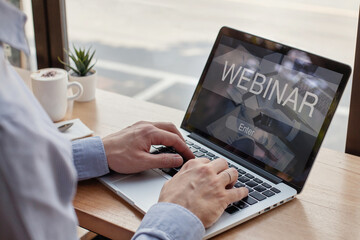 webinar online, e-learning, internet education concept