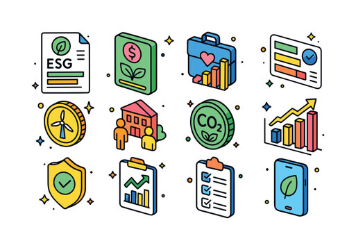 Socially Responsible Investing Icons. Socially Responsible Inves