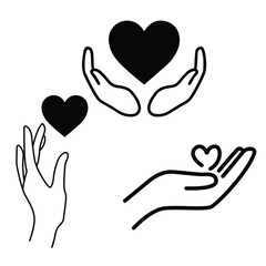 Helping Hands Vector Icon Illustration