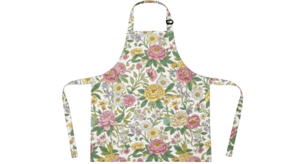 Floral Print Apron with Pink Yellow and White Flowers