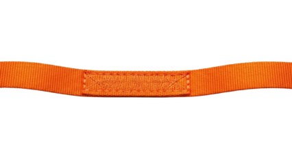 Orange webbing strap with stitched loop detail textile