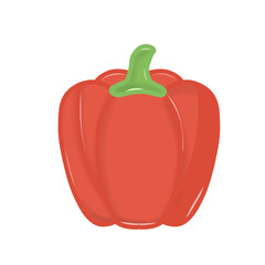 Red Bell Pepper Cartoon Illustration