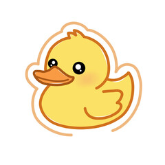 Cute Yellow Duck Cartoon Character