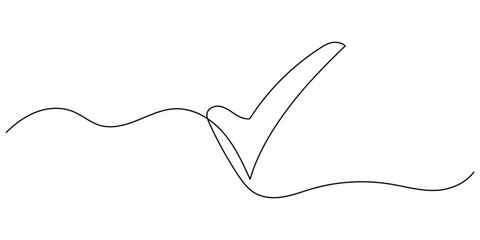 Checkmark continuous one line art. vector illustration  © Design Zone