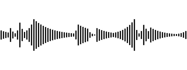 Minimal Audio Waveform Sound Visualization Isolated on White Background