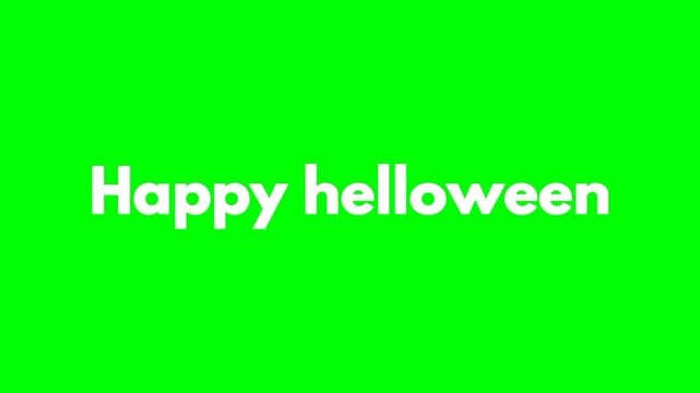 Happy helloween text green screen animated video