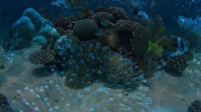 Coral Reef Time Lapse Marine Life Movement Ocean Background