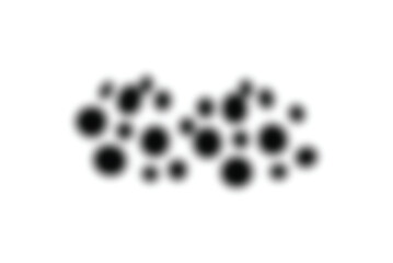 Cluster of black circles on white background