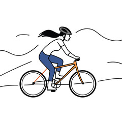 Obraz premium silhouette of a woman riding bicycle