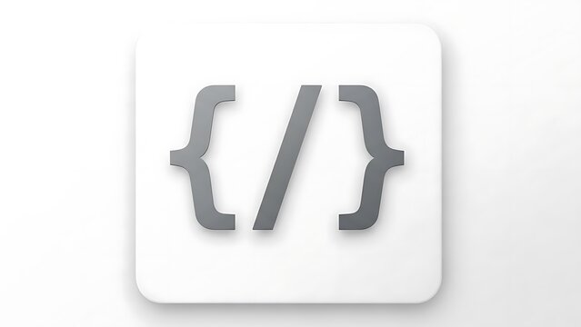 A modern and minimalist icon representing code, programming, and web development.