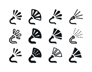 Obraz premium Garden Hose Logos. Playing with a garden hose. Icon set. Set Log