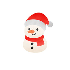 snowman with santa hat
