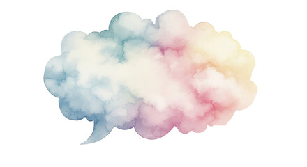 Isolated Watercolor Pastel Speech Bubble Illustration