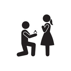 Couple proposal silhouettes engagement ring proposal