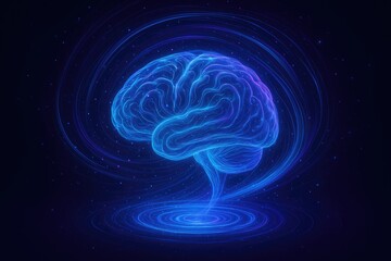 Abstract digital brain visualization, intelligence, data flow, and neural networks brain human.