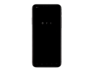 Modern Smartphone Standing Upright with Minimal Bezel Design, Isolated on Transparent Background 