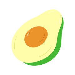 Halved Avocado with Orange Pit