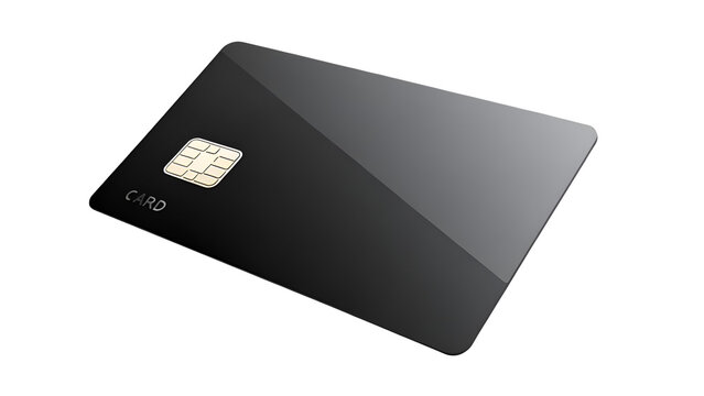 Sleek Black Credit Card with EMV Chip - Digital Payments & Finance