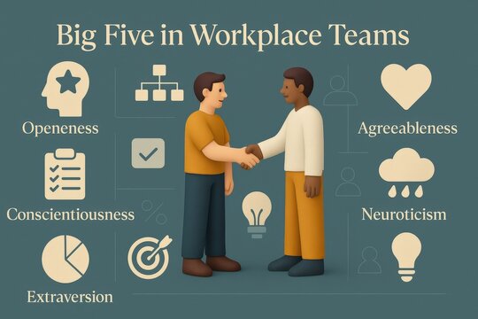 Understanding the Big Five Personality Traits in Workplace Teams with Emphasis on Collaboration, Communication, and Employee Engagement captured with clarity