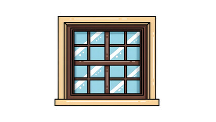 Obraz premium wooden window isolated on white background