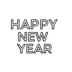 Minimal Black & White Happy New Year Typography