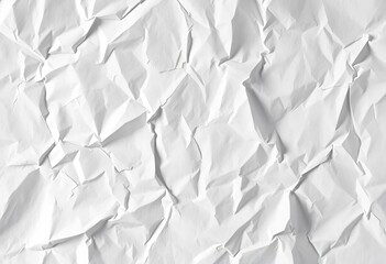 Obraz premium A crumpled sheet of white paper, creases and shadows evident, note, blank