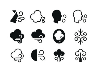 Obraz premium Chilly Breeze Logos. Chilly Morning Breeze. Icon set. Set Logo o